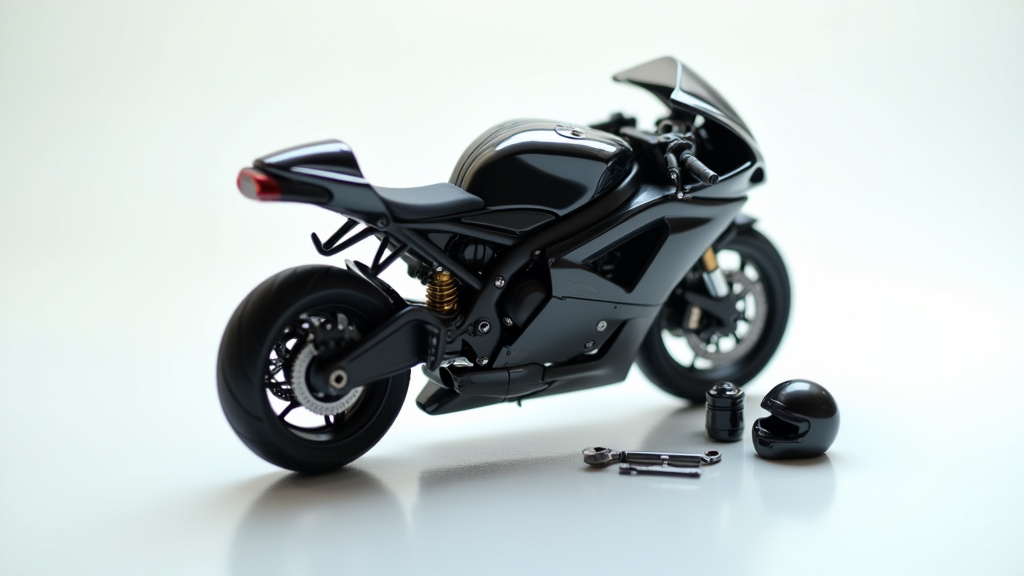 Collection de carénages moto colorés sur présentoir