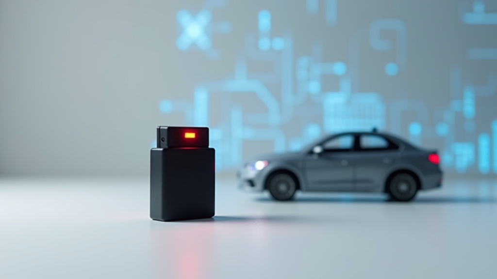 Technicien en train de diagnostiquer une voiture moderne avec un outil de diagnostic électronique